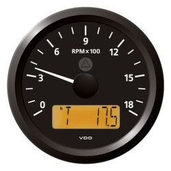 A2C59512350 Veratron ViewLine Tachometer 1,800 RPM Black 85mm