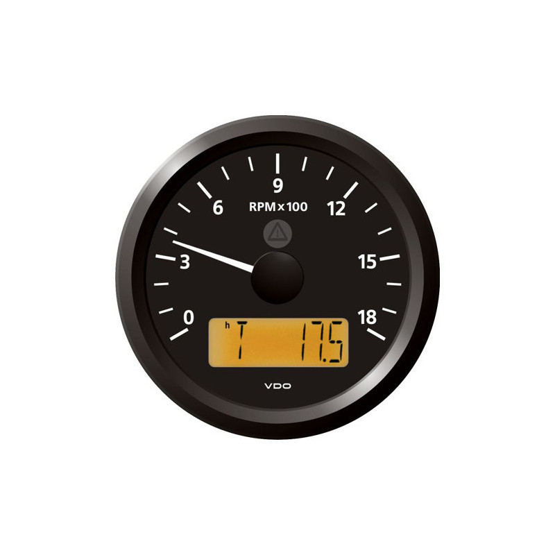 A2C59512350 Veratron ViewLine Tachometer 1,800 RPM Black 85mm