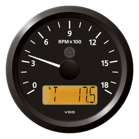 A2C59512350 Veratron ViewLine Tachometer 1,800 RPM Black 85mm