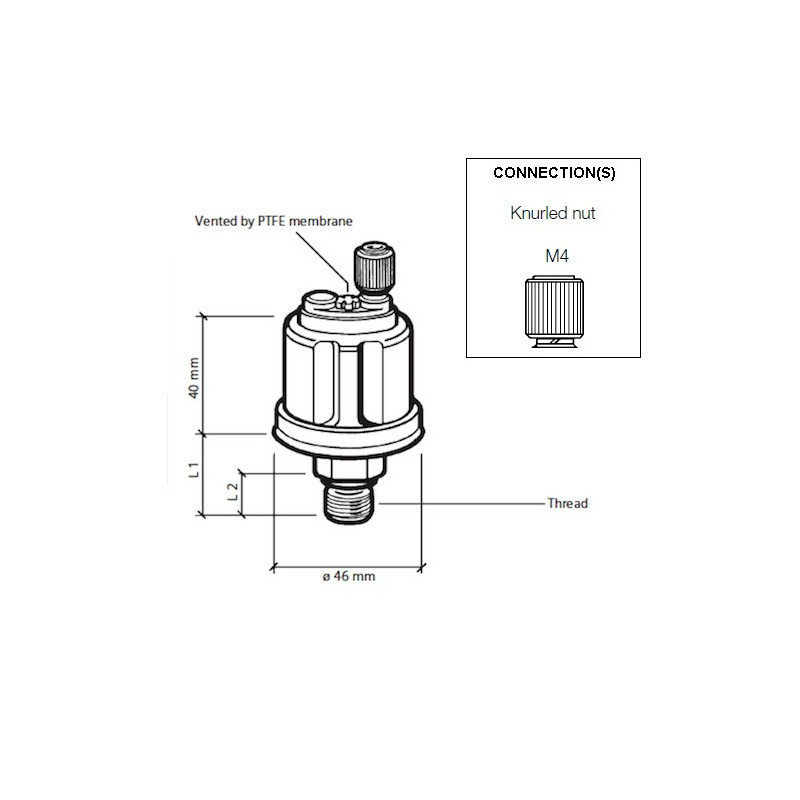 VDO (Genuine) VDO Pressure sender 0-10 Bar - M14