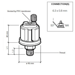 VDO (Vrai) VDO DS Émetteur de pression 0-10 Bar -