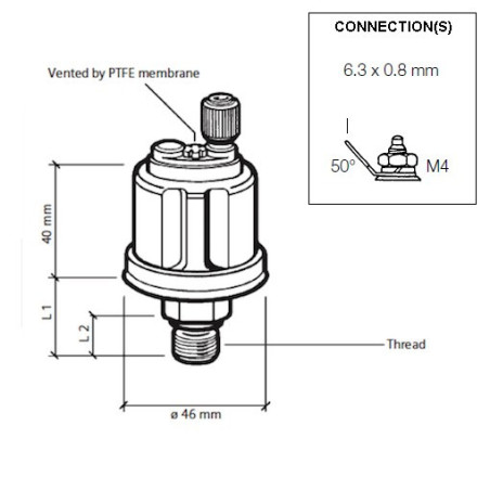 VDO (Vrai) VDO DS Émetteur de pression 0-10 Bar -