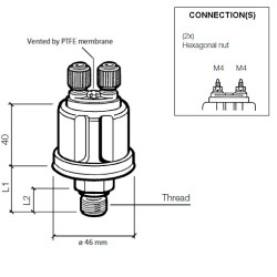 360-081-038-014C VDO Pressure Sensor 0-16 Bar - M14
