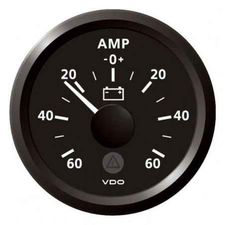 VDO ViewLine Ampèremeter 60A Zwart 52mm