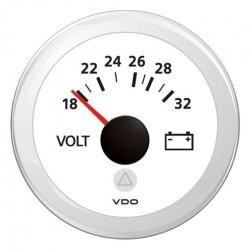 VDO ViewLine Voltmeter 18-32V White 52 mm