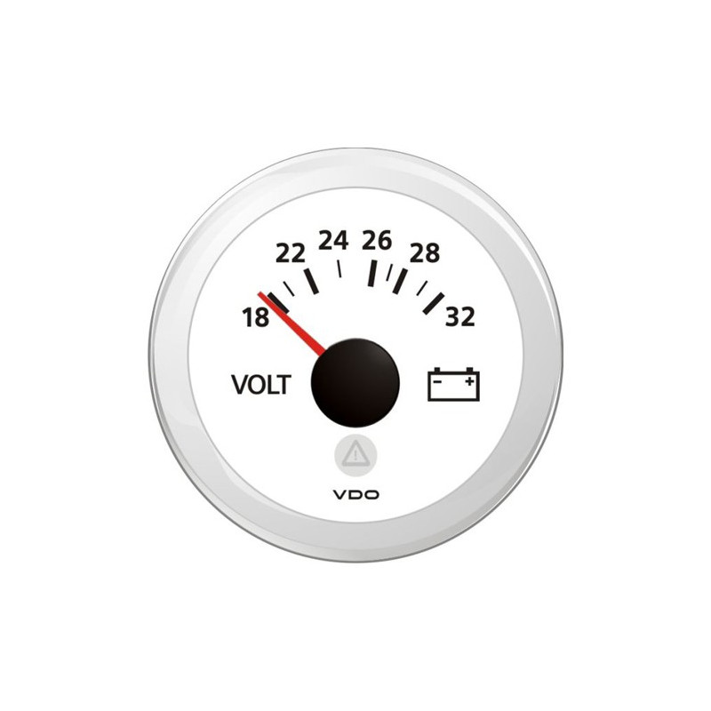A2C59512459 Veratron ViewLine Voltmeter 18-32V White 52mm