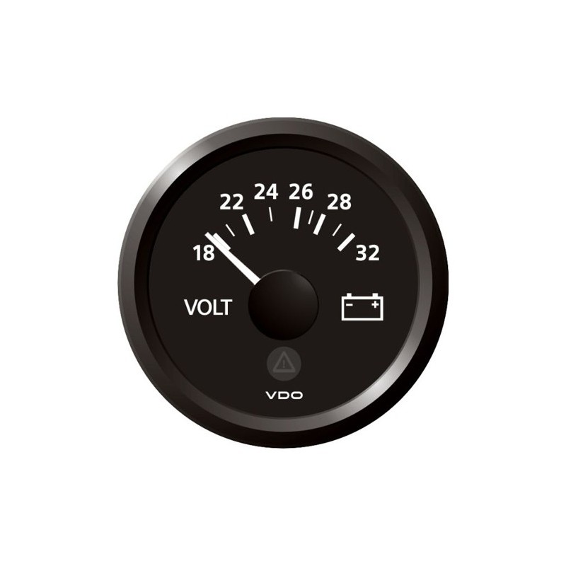 VDO ViewLine Voltmeter 18-32V Schwarz 52 mm