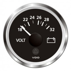 VDO ViewLine Voltmeter 18-32V Zwart 52mm