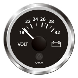 A2C59512457 Veratron ViewLine Voltmeter 18-32V Black 52mm