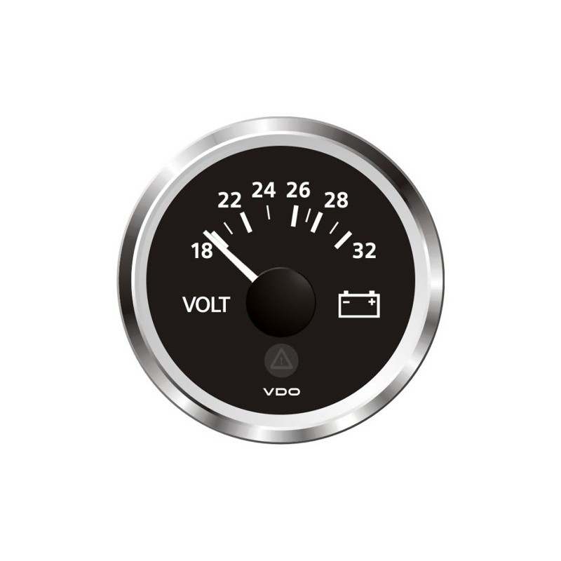 VDO ViewLine Voltmeter 18-32V Black 52 mm