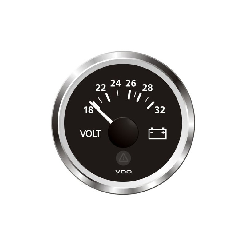 A2C59512457 Veratron ViewLine Voltmeter 18-32V Black 52mm