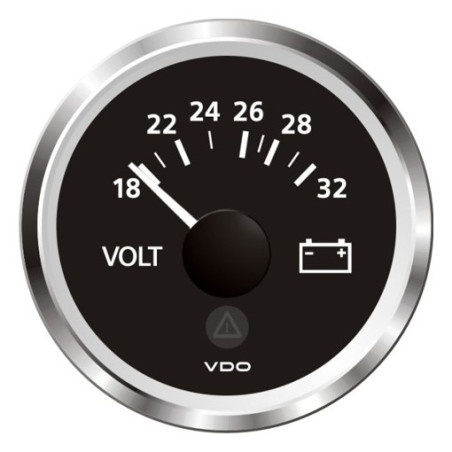A2C59512457 Veratron ViewLine Voltmeter 18-32V Black 52mm