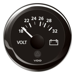 A2C59512458 Veratron ViewLine - 52mm Black Voltmeter 18-32V DLRB