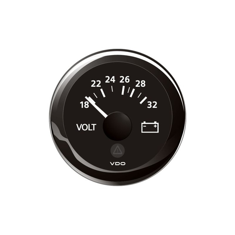 A2C59512458 Veratron ViewLine - 52mm Black Voltmeter 18-32V DLRB