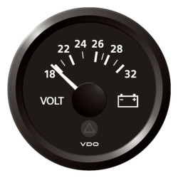 A2C59514840 Veratron ViewLine Voltmeter 18-32V Black 52mm