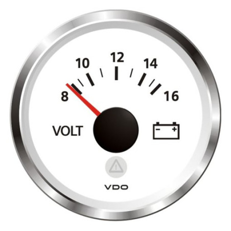 A2C59514850 Veratron ViewLine Voltmeter 8-16V White 52mm