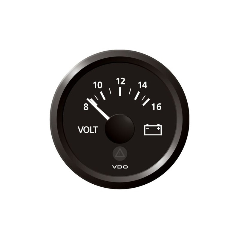 A2C59512543 Veratron ViewLine Voltmeter 8-16V Black 52mm