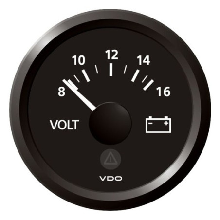 A2C59512543 Veratron ViewLine Voltmeter 8-16V Black 52mm