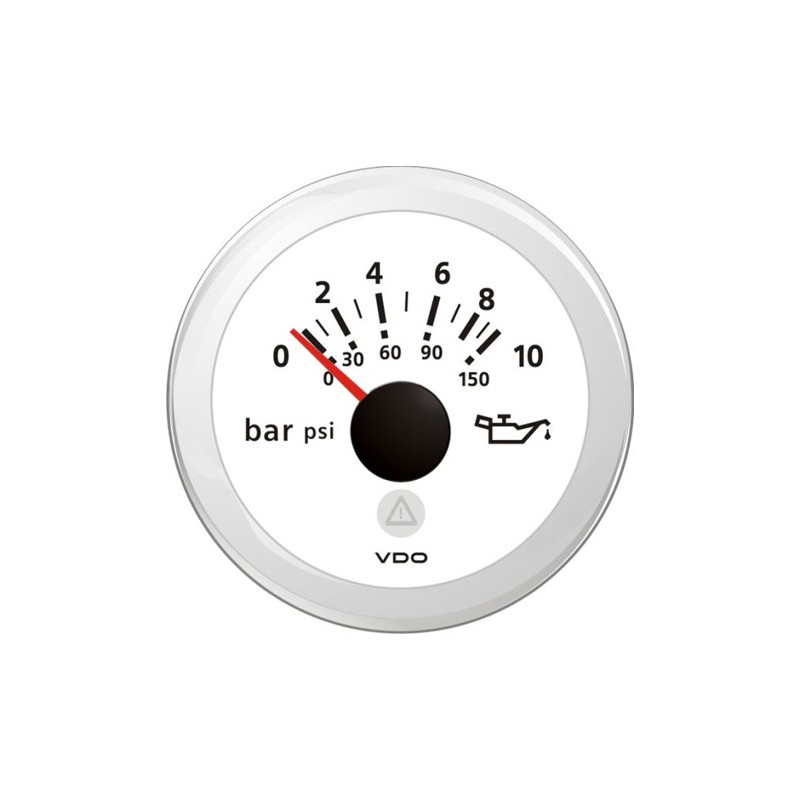 A2C59514199 Veratron ViewLine - 52mm White Engine Oil Pressure 10Bar-150PSI - 12-24V DLRW