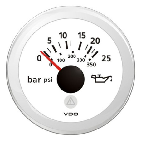 A2C59514206 Veratron ViewLine Engine Oil Pressure 25Bar White 52mm