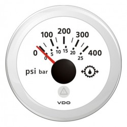 VDO ViewLine Gear Oil Pressure 400PSI White 52mm