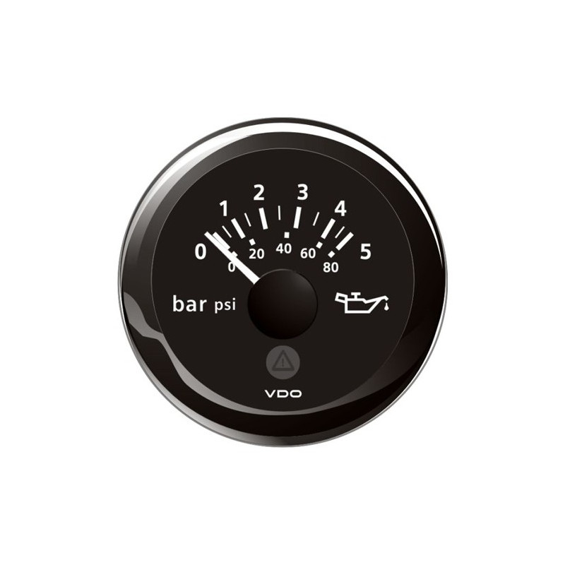 A2C59514123 Veratron ViewLine - 52mm Black Engine Oil Pressure 5Bar-80PSI - 12-24V DLRB