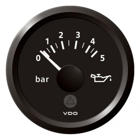 VDO ViewLine Motoroliedruk 5Bar Zwart 52mm VDO ViewLine Motoroliedruk 5Bar Zwart 52mm