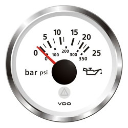A2C59514207 Veratron ViewLine Engine Oil Pressure 25Bar White 52mm