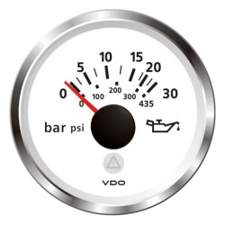 A2C59514209 Veratron ViewLine Engine Oil Pressure 30Bar White 52mm