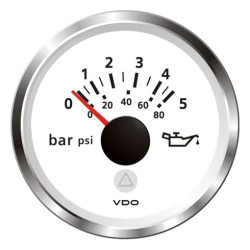 A2C59514212 Veratron ViewLine Engine Oil Pressure 5Bar White 52mm