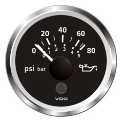 A2C59514129 Veratron ViewLine Engine Oil Pressure 80PSI Black 52mm