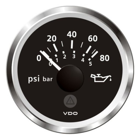 A2C59514129 Veratron ViewLine Engine Oil Pressure 80PSI Black 52mm