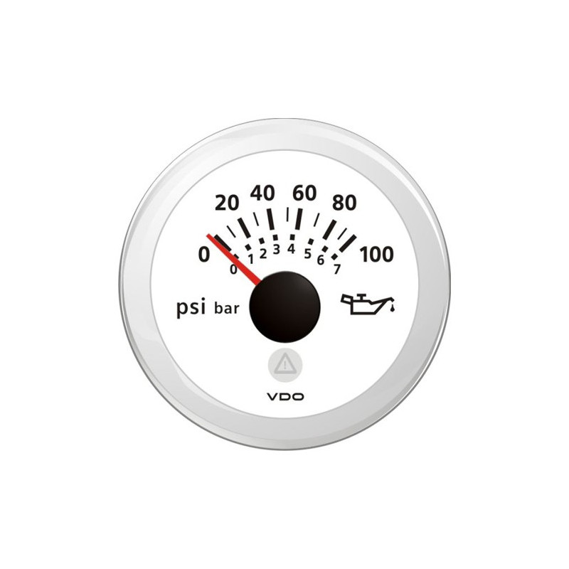 A2C59514196 Veratron ViewLine Engine Oil Pressure 100PSI White 52mm