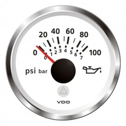 VDO ViewLine Motor Öldruck 100PSI Weiß 52mm