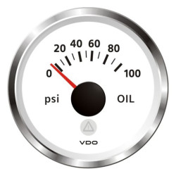 A2C59514198 Veratron ViewLine Oil Pressure 100PSI White 52mm