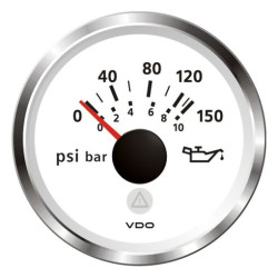 A2C59514203 Veratron ViewLine Engine Oil Pressure 150PSI White 52mm