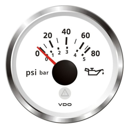 A2C59514217 Veratron ViewLine Engine Oil Pressure 80PSI White 52mm