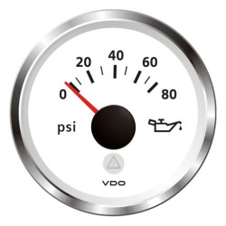 A2C59514218 Veratron ViewLine Engine Oil Pressure 80PSI White 52mm