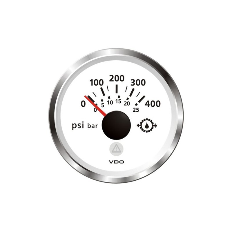 VDO ViewLine Getriebe Öldruck 400PSI Weiß 52mm