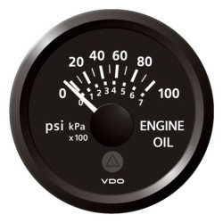 A2C59514106 Veratron ViewLine Engine Oil Pressure 100PSI Black 52mm