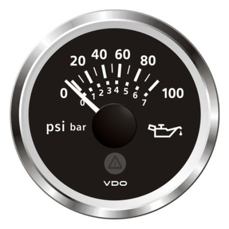 A2C59514108 Veratron ViewLine Engine Oil Pressure 100PSI Black 52mm