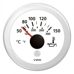 VDO ViewLine Engine Oil Temperature 150°C White 52mm