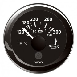 VDO ViewLine Engine Oil Temperature 300°F Black 52mm