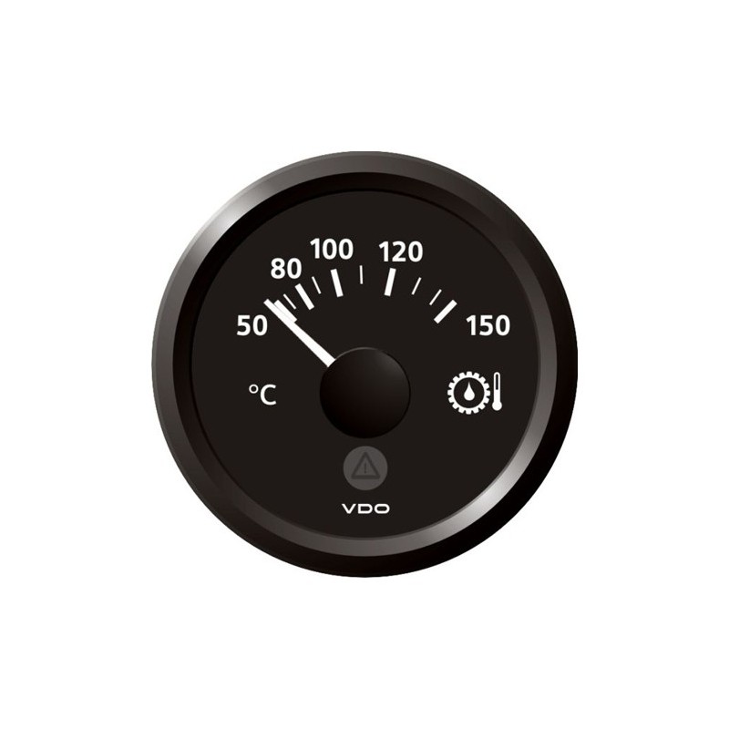 VDO ViewLine Transmissie olietemperatuur 150°C Zwart 52mm VDO ViewLine Transmissie olietemperatuur 150°C Zwart 52mm