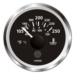VDO ViewLine Koelwatertemperatuur 250°F Zwart 52mm