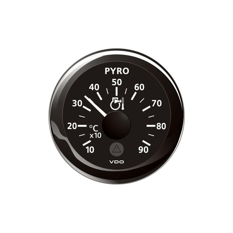 VDO ViewLine Pyrometer 900°C Zwart 52mm VDO ViewLine Pyrometer 900°C Zwart 52mm