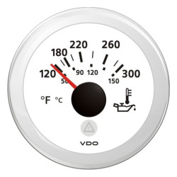 A2C59514234 Veratron ViewLine Engine Oil Temperature 300°F White 52mm