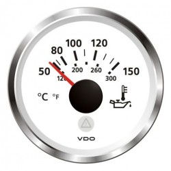 VDO ViewLine Motor Öltemperatur 150°C Weiß 52mm