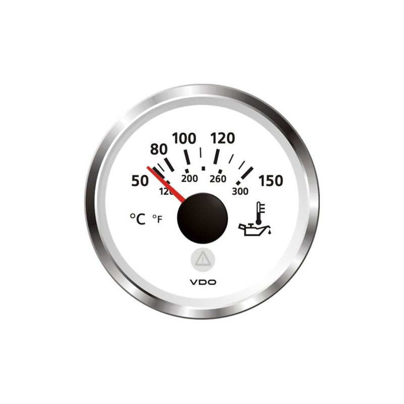 VDO ViewLine Motorolietemperatuur 150°C Wit 52mm