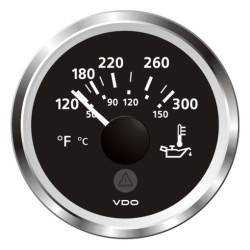 A2C59514166 Veratron ViewLine Engine Oil Temperature 300°F Chrome 52mm